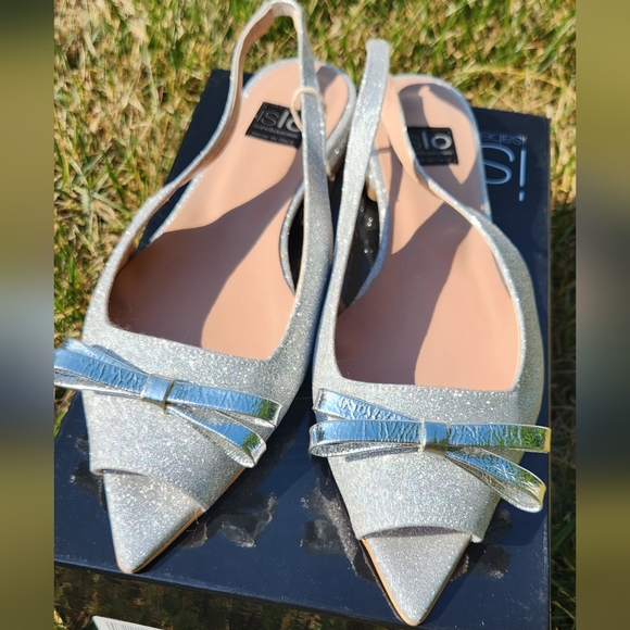 Islo isabella larusso Shoes - 🇮🇹ISLO ISABELLA LORUSSO open toe flat slingback silver metallic sandals in 38